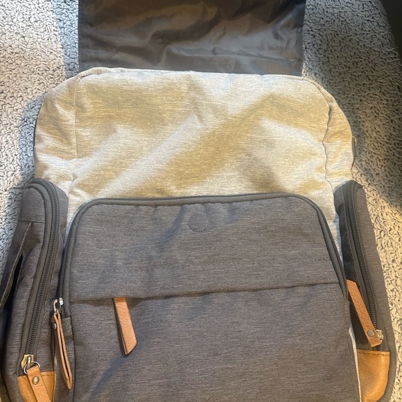 Eddie Bauer Two-Tone Backpack in Gray and Tan - Picture 4 of 5